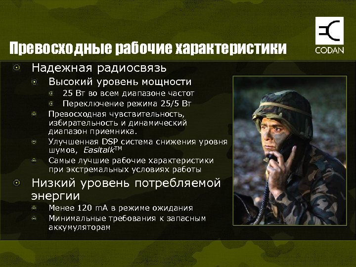 Превосходные рабочие характеристики Надежная радиосвязь Высокий уровень мощности 25 Вт во всем диапазоне частот