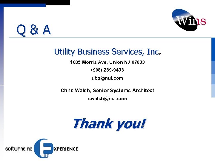 Q&A Utility Business Services, Inc 1085 Morris Ave, Union NJ 07083 (908) 289 -9433
