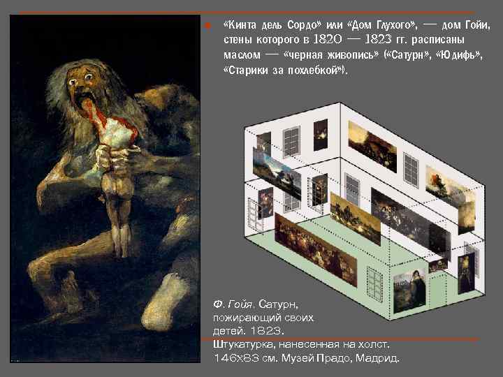 n «Кинта дель Сордо» или «Дом Глухого» , — дом Гойи, стены которого в
