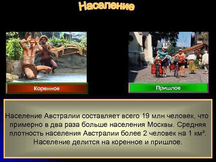 Коренное Пришлое Население Австралии составляет всего 19 млн человек, что примерно в два раза