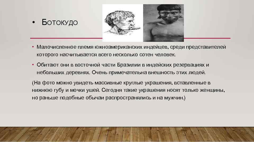  • БОТОКУДО • Малочисленное племя южноамериканских индейцев, среди представителей которого насчитывается всего несколько