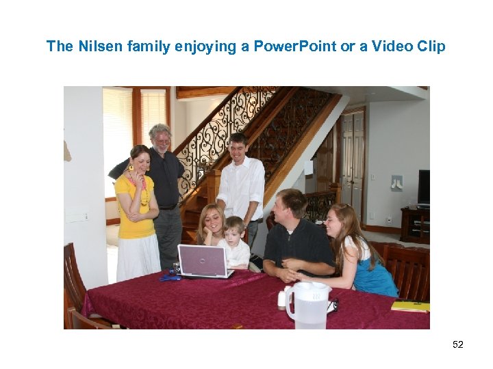 The Nilsen family enjoying a Power. Point or a Video Clip 52 