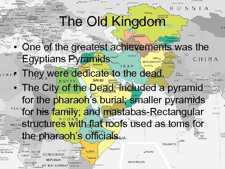 The Old Kingdom • One of the greatest achievements was the Egyptians Pyramids. •