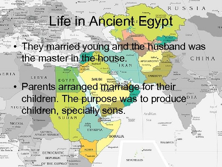 Life in Ancient Egypt • They married young and the husband was the master