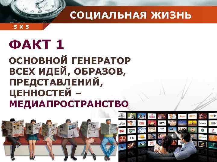 СОЦИАЛЬНАЯ ЖИЗНЬ Company 5 5 Х name ФАКТ 1 ОСНОВНОЙ ГЕНЕРАТОР ВСЕХ ИДЕЙ, ОБРАЗОВ,