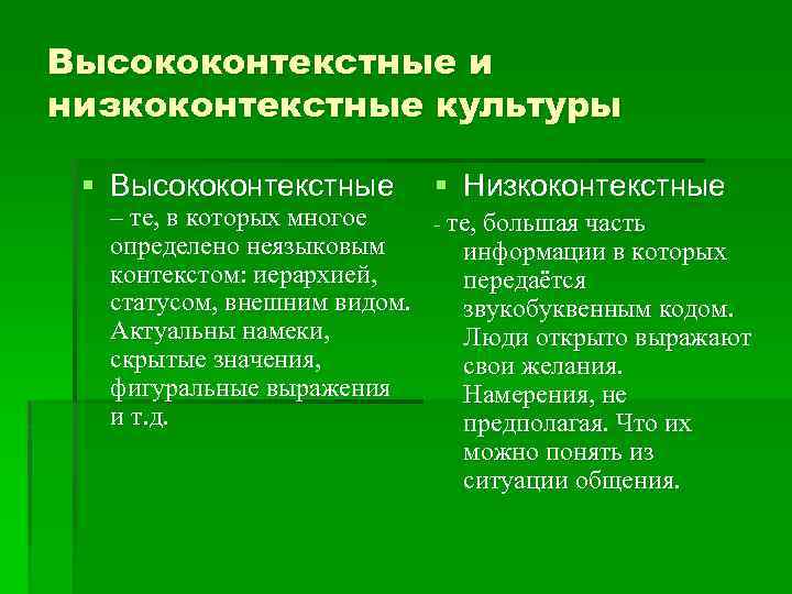 Культурный контекст коммуникации