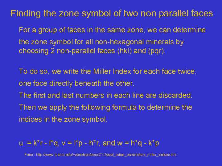 Finding the zone symbol of two non parallel faces For a group of faces