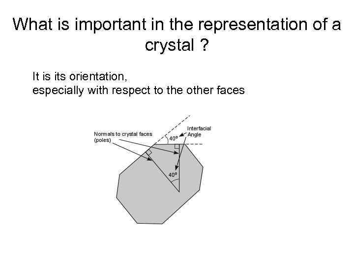 What is important in the representation of a crystal ? It is its orientation,