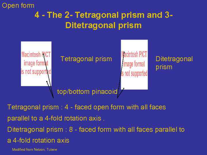 Open form 4 - The 2 - Tetragonal prism and 3 - Ditetragonal prism