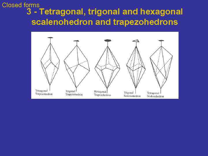 Closed forms 3 - Tetragonal, trigonal and hexagonal scalenohedron and trapezohedrons 