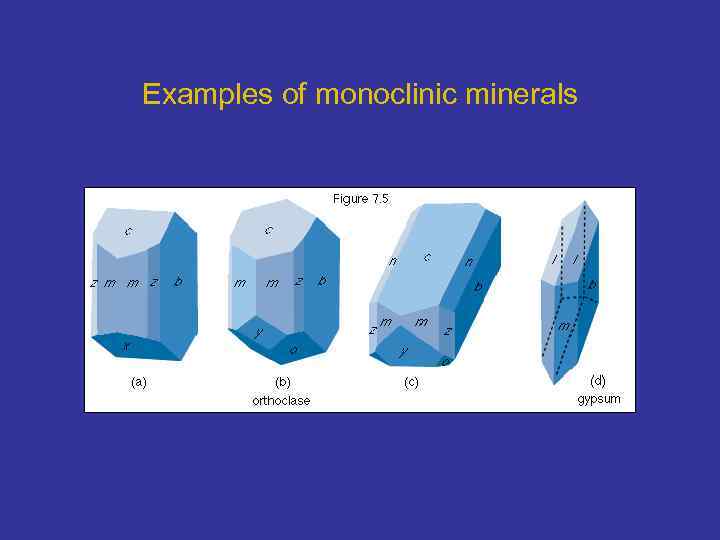 Examples of monoclinic minerals 