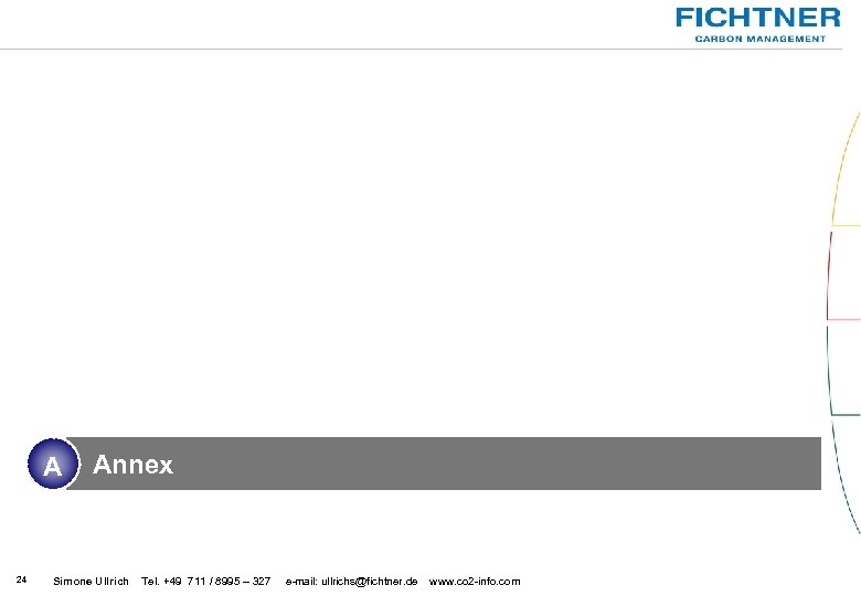 A 24 Annex Simone Ullrich Tel. +49 711 / 8995 – 327 e-mail: ullrichs@fichtner.