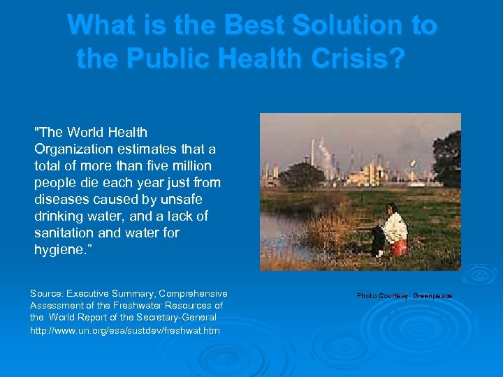 What is the Best Solution to the Public Health Crisis? 