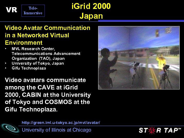 VR Tele. Immersive i. Grid 2000 Japan Video Avatar Communication in a Networked Virtual