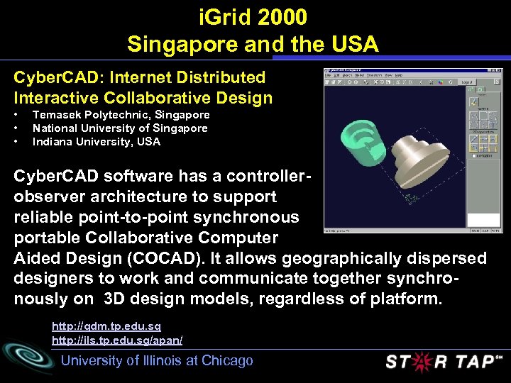 i. Grid 2000 Singapore and the USA Cyber. CAD: Internet Distributed Interactive Collaborative Design