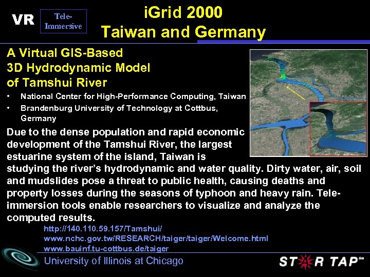 VR Tele. Immersive i. Grid 2000 Taiwan and Germany A Virtual GIS-Based 3 D