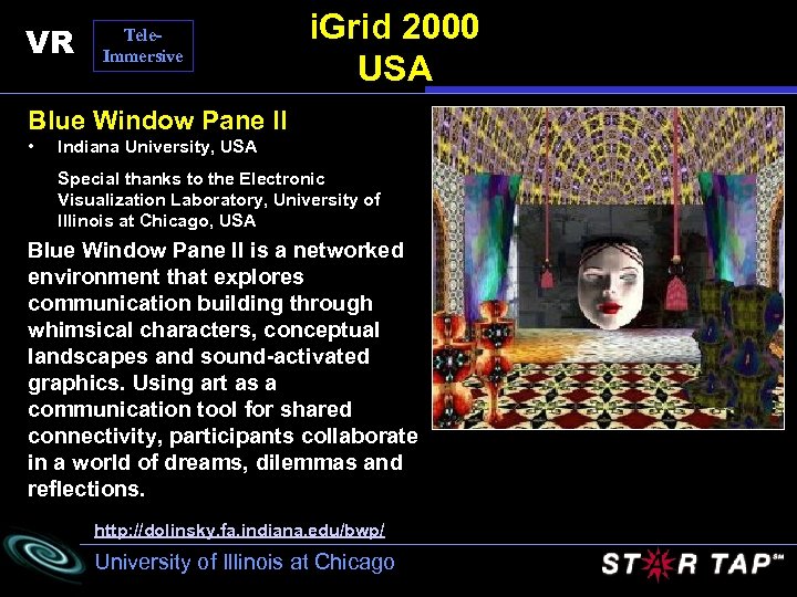 VR Tele. Immersive i. Grid 2000 USA Blue Window Pane II • Indiana University,