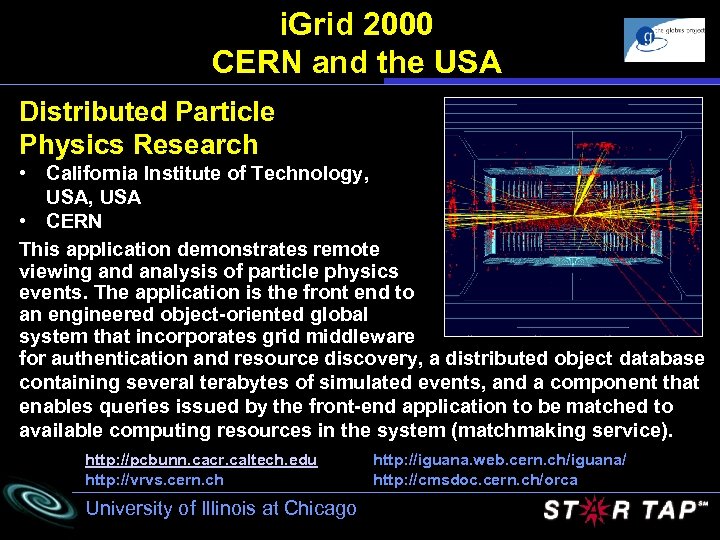 i. Grid 2000 CERN and the USA Distributed Particle Physics Research • California Institute