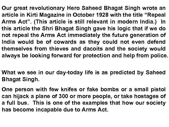 Our great revolutionary Hero Saheed Bhagat Singh wrote an article in Kirti Magazine in