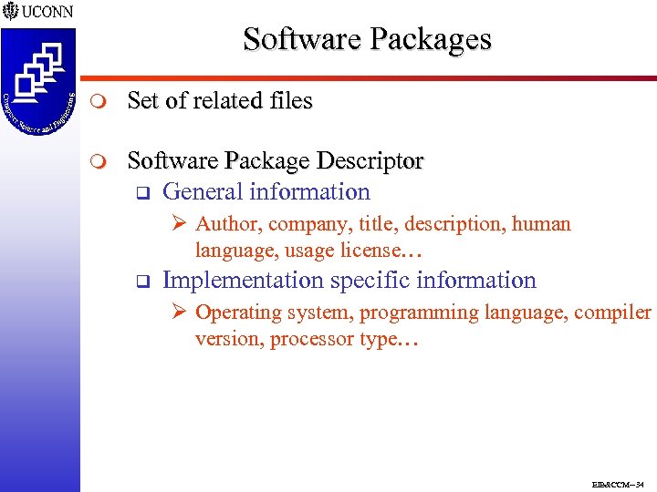 Software Packages m Set of related files m Software Package Descriptor q General information