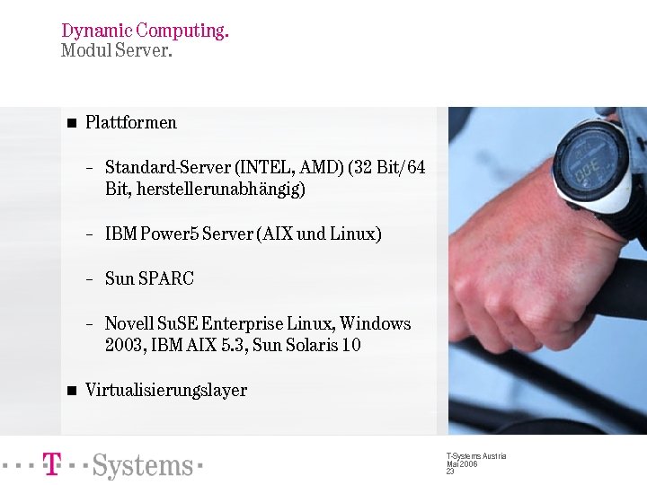 Dynamic Computing. Modul Server. n Plattformen − − IBM Power 5 Server (AIX und