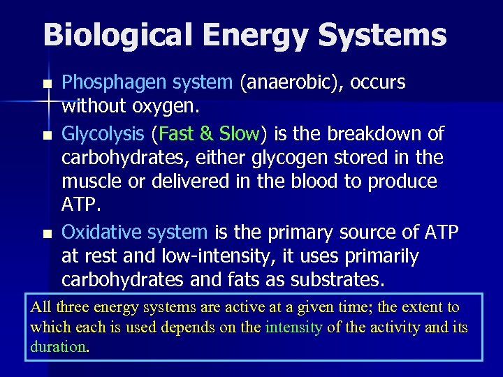 Bioenergetics of Exercise Reading Essentials of S C 73