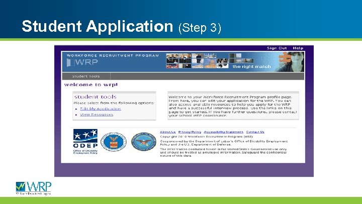 Student Application (Step 3) 