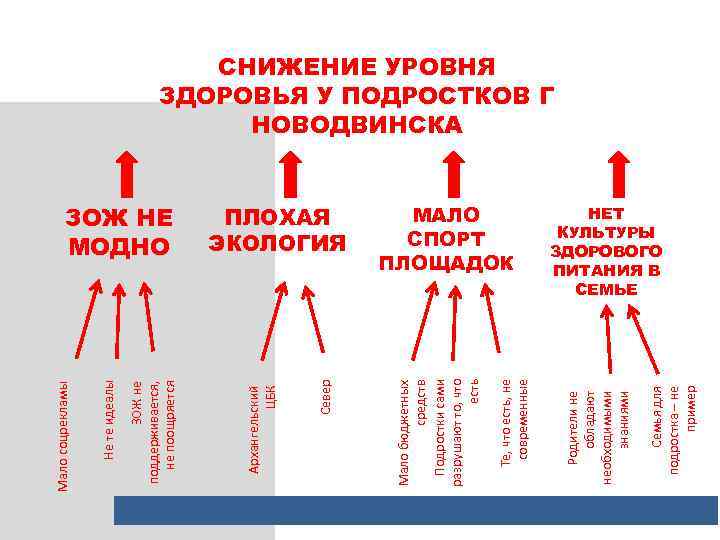 Семья для подростка – не пример МАЛО СПОРТ ПЛОЩАДОК Родители не обладают необходимыми знаниями