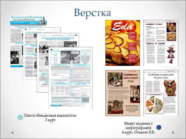 Верстка Газета «Введенские ведомости» 3 курс Макет издания с инфографикой 4 курс, Осадчая Е.