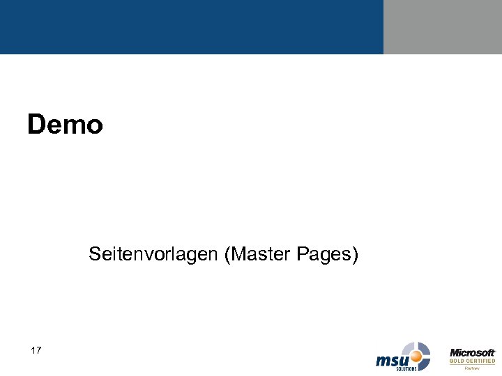 Demo Seitenvorlagen (Master Pages) 17 