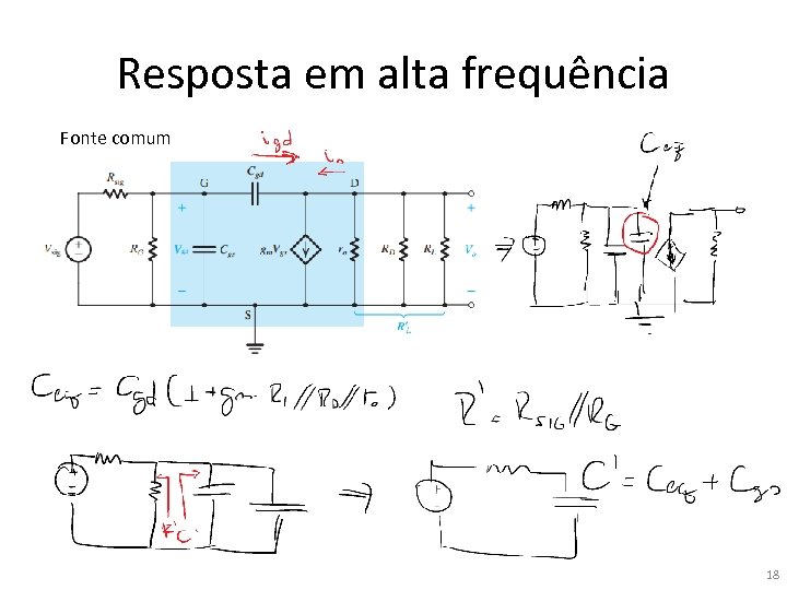 Resposta em alta frequência Fonte comum 18 
