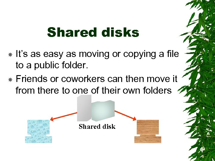 Shared disks It’s as easy as moving or copying a file to a public