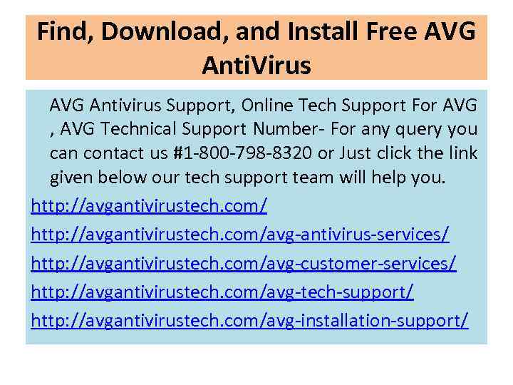 Find, Download, and Install Free AVG Anti. Virus AVG Antivirus Support, Online Tech Support