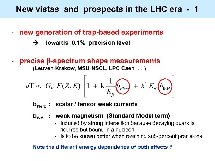 New vistas and prospects in the LHC era - 1 - new generation of