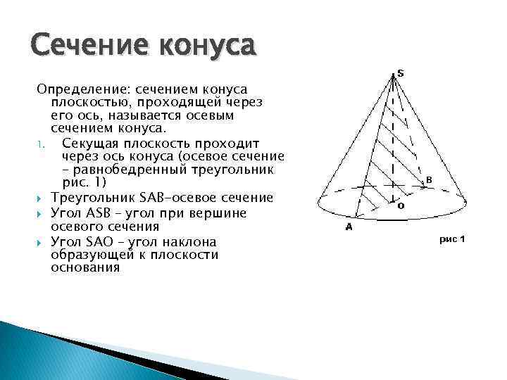 Плоскость проходит через вершину конуса