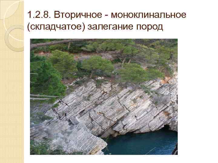 1. 2. 8. Вторичное - моноклинальное (складчатое) залегание пород 