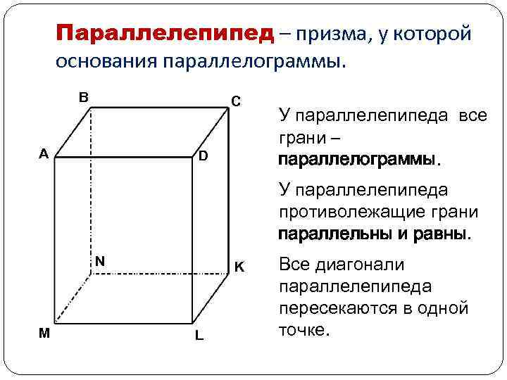 Изобразить прямой параллелепипед. Свойства прямоугольного параллелепипеда 10 класс. Параллелепипед его элементы и свойства. Прямой прямоугольный параллелепипед свойства. Грани основания прямоугольного параллелепипеда.