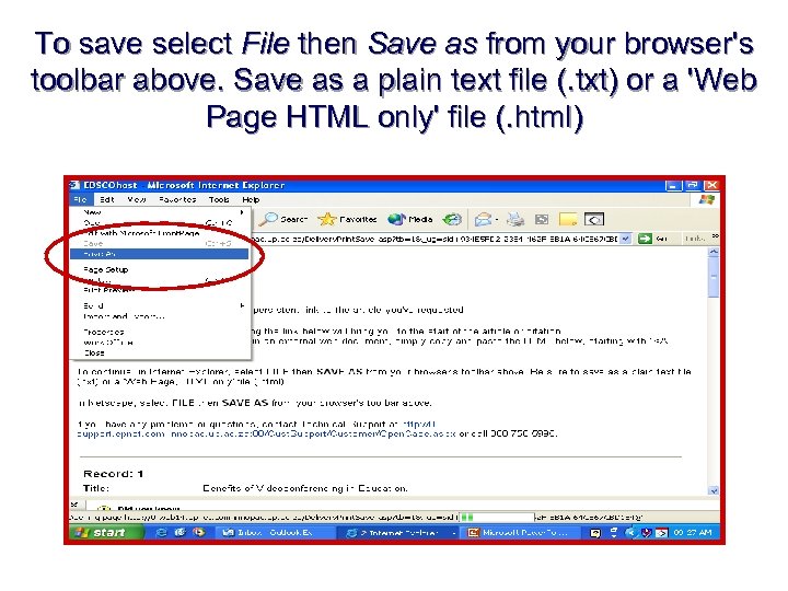 To save select File then Save as from your browser's toolbar above. Save as