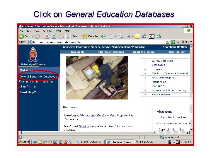 Click on General Education Databases 