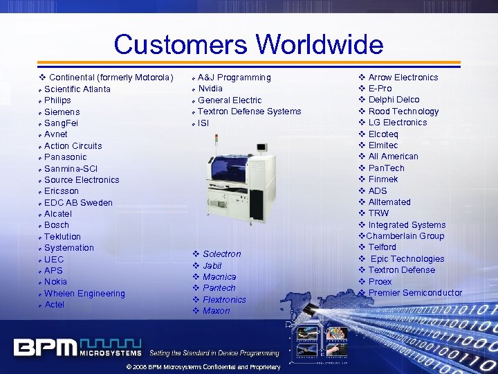 Customers Worldwide v Continental (formerly Motorola) v Scientific Atlanta v Philips v Siemens v