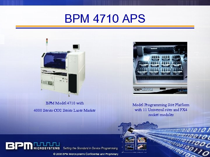 BPM 4710 APS BPM Model 4710 with 4000 Series CO 2 Series Laser Marker