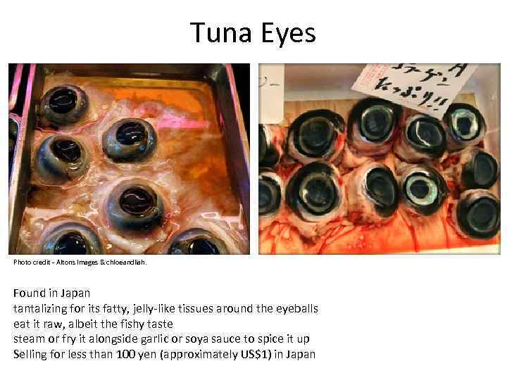 Tuna Eyes Photo credit - Altons Images & chloeandliah. Found in Japan tantalizing for