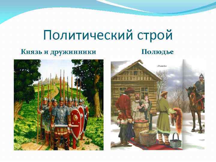 Политический строй Князь и дружинники Полюдье 