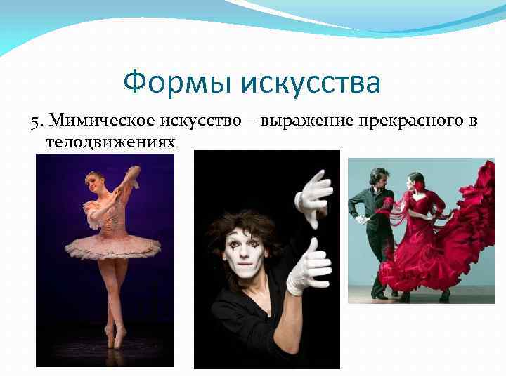 Формы искусства 5. Мимическое искусство – выражение прекрасного в телодвижениях 
