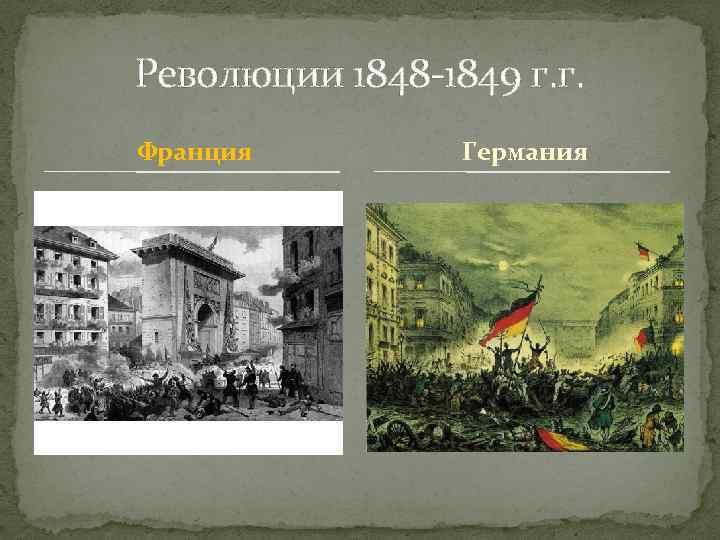 Революции 1848 -1849 г. г. Франция Германия 