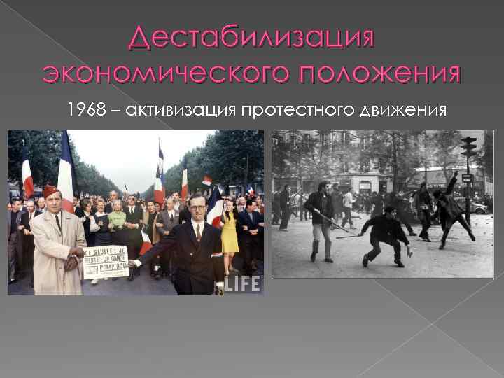 Дестабилизация экономического положения 1968 – активизация протестного движения 