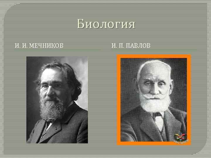 Биология И. И. МЕЧНИКОВ И. П. ПАВЛОВ 