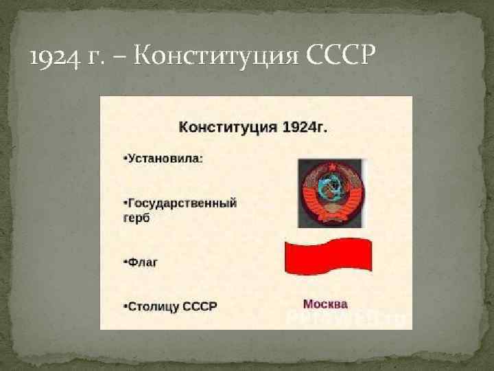 1924 г. – Конституция СССР 