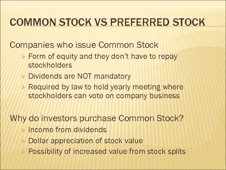 STOCKS PRIVATE VS PUBLIC CORPORATIONS Private Corporations