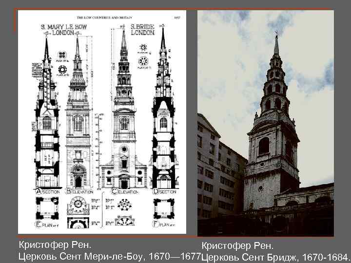 Кристофер Рен. Церковь Сент Мери-ле-Боу, 1670— 1677. Церковь Сент Бридж, 1670 -1684. 